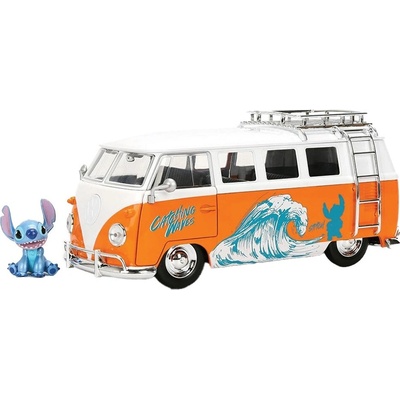 Jada Toys Игрален комплект Jada Toys - Бус Stitch 1961 VW Beetle, 1: 24, с фигурка (9336340314R00)