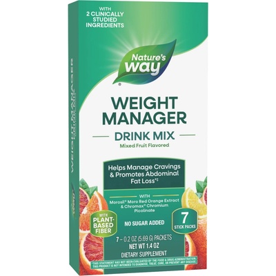 Nature's Way Weight Manager Drink Mix Формула за контрол на теглото, плодов вкус, 7 сашета, Nature's Way (14984)