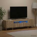 vidaXL LED телевизионен кабинет DELFT 153 x 35 x 43 см Дъб сонома (897127)