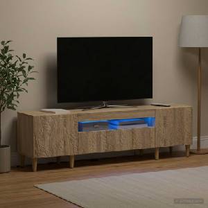 vidaXL LED телевизионен кабинет DELFT 153 x 35 x 43 см Дъб сонома (897127)