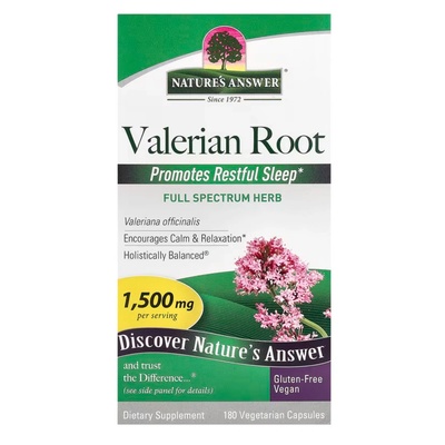 Nature's Answer Корен от валериана, 1500 mg, 180 капсули
