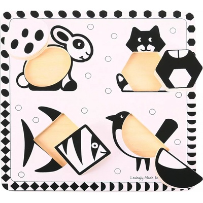 Bigjigs vkládací puzzle černobílé tvary
