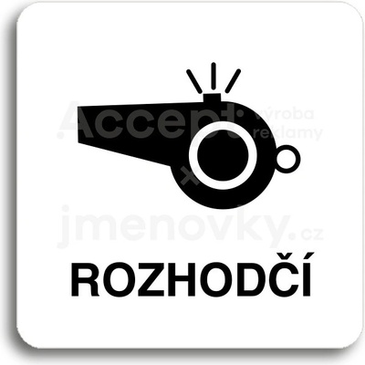 ACCEPT Piktogram rozhodčí III - bílá tabulka - černý tisk bez rámečku