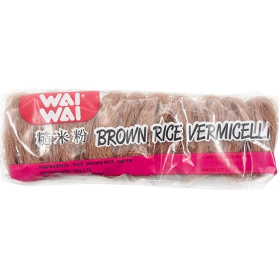 Wai Wai Brand Rezance z hnedej ryže niťovky instantné 0,5 kg