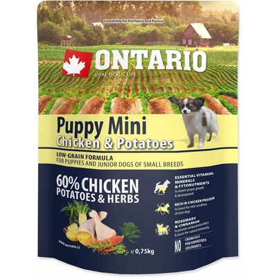 Ontario Puppy Mini Chicken & Potatoes & Herbs 0,75 kg