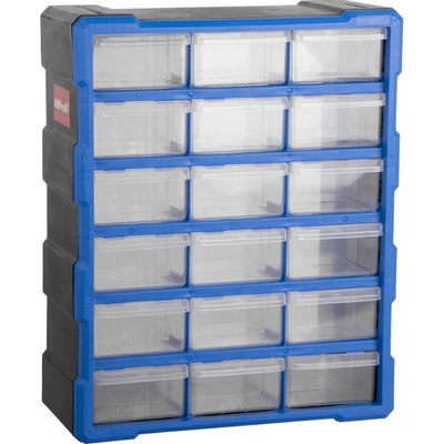 AHProfi Plastový organizér / box na skrutky, 18 rozdeľovačov - MW1506