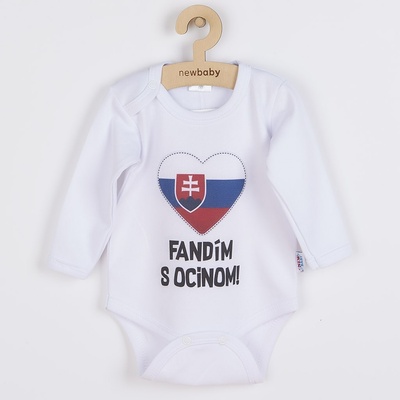 New Baby Body s potlačou Fandím s ocinom biele