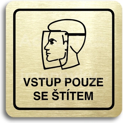 ACCEPT Piktogram vstup pouze se štítem II - zlatá tabulka - černý tisk