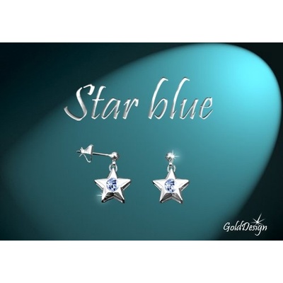 Gold Design star blue stříbřené GD792