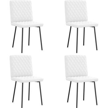 vidaXL Трапезни столове, 4 бр, бели, изкуствена кожа (3315219)