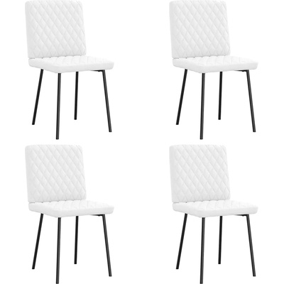 vidaXL Трапезни столове, 4 бр, бели, изкуствена кожа (3315219)