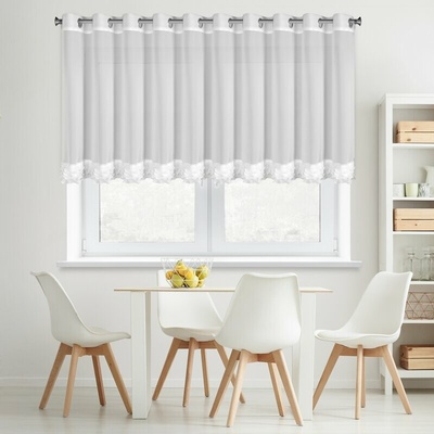 Záclona LUISA na dekoračných kolieskach 400x80 cm - biela
