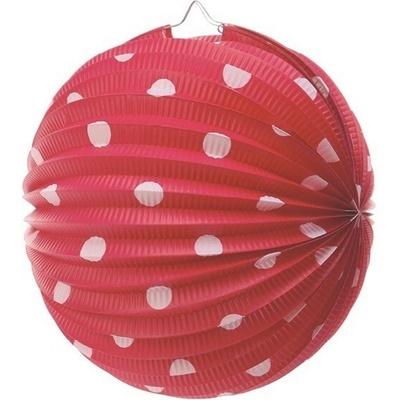 Lampion papírový kulatý, červený, 25 cm – Zbozi.Blesk.cz