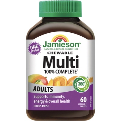Jamieson Multi COMPLETE pre dospelých tablety na cmúľanie s príchuťou citrusového ovocia 60 tabliet