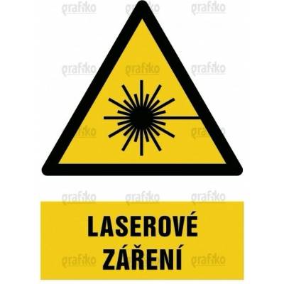 Grafiko | Laserové záření - Text obrázku Laserové záření, Materiál Hliník, Rozměr 297x210mm