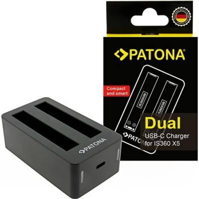 Зарядно за батерия Insta360 X5, CINSBAHA , USB-C, двоен (4240)