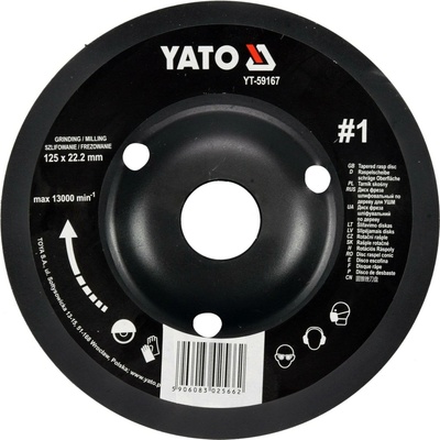 Rotační rašple úhlová hrubá 125 mm typ 1 Yato YT-59167