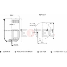 Vzduchový měch RVI Premium/Magnum nekompletní ABM76032L