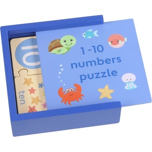 Orange Tree Toys Дървен пъзел Orange Tree Toys - Sea Life, с числа, 22 части (OTT05485) - baby