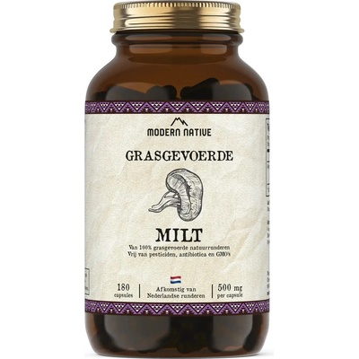 Modern Native Milt Sušená hovězí slezina v kapslích, 500 mg, 180 ks