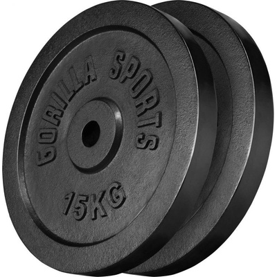 Gorilla Sports záťažové kotúče liatina 2 x 15 kg 31 mm