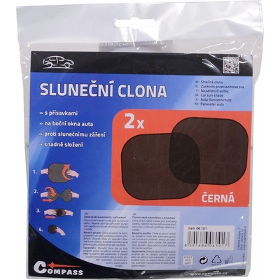 Compass Clona slnečná na bočné okno čierna 2 prísavky