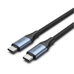 Vention USB-C 4.0/M - USB-C 4.0/M (тъкан, 5 A, алуминий, сив), 1 м, кабел