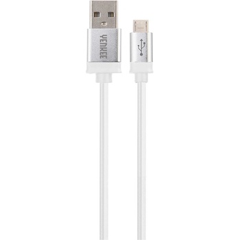 Yenkee YCU 202 WSR propojovací USB 2.0 A -> micro USB B, 2m, bílo/stříbrný