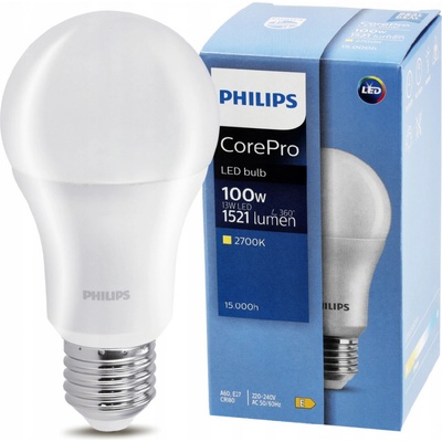 Philips LED žárovka E27 13W - 1521 lm - teplá bílá - CorePro Premium A60 – Hledejceny.cz