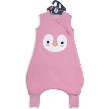 BabyBliss - BlissJump: Спален чувал с крачета от органичен памук - 2.5 тог за температура 16-20°C - "Penguin Pink (BLISS-JMP-0006)