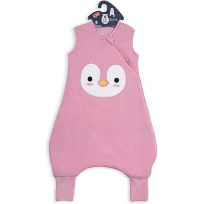 BabyBliss - BlissJump: Спален чувал с крачета от органичен памук - 2.5 тог за температура 16-20°C - "Penguin Pink (BLISS-JMP-0006)
