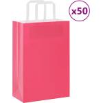 vidaXL Хартиени торбички 50 бр с дръжки розови 21x11x31 см (4101882)