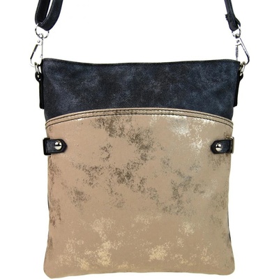 elegantní malá crossbody kabelka 16216 šedo-zlatá