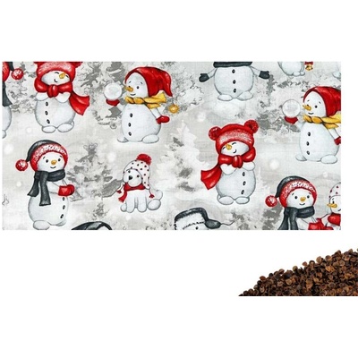 VFstyle pohánkový vankúš 30x15 cm Snowmen and Dog