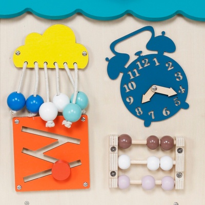 2Kids Toys Activity board Domček tyrkysový