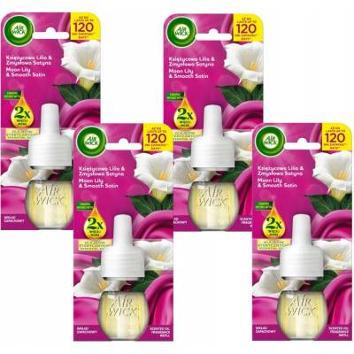 Air Wick NÁPLNĚ DO ELEKTRICKÉHO OSVĚŽOVAČE LILIA ZAHALENÁ DO SATÉNU 4 x 19 ml