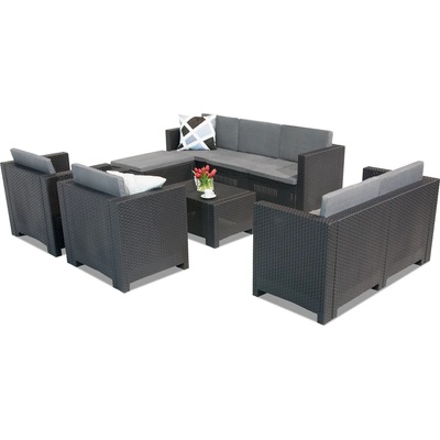 BICA Техноратанов комплект мебели за почивка Colorado Relax Corner 8 антрацит Bica (BCCOLLCOR8ANT)