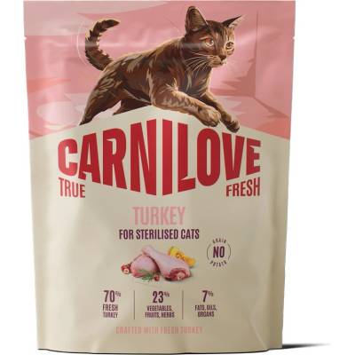 CARNILOVE true fresh Суха храна за котки с пуешко месо за кастрирани възрастни котки от всички породи 400 г