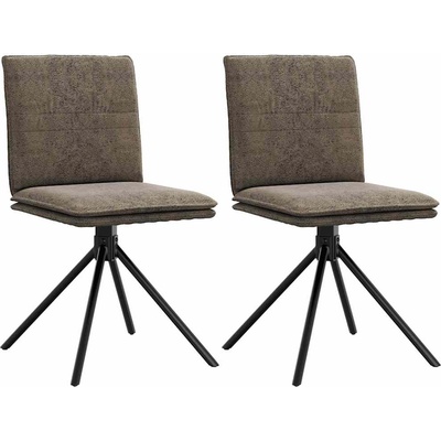 vidaXL Трапезен стол, тъмносив, изкуствен велур (4101280)