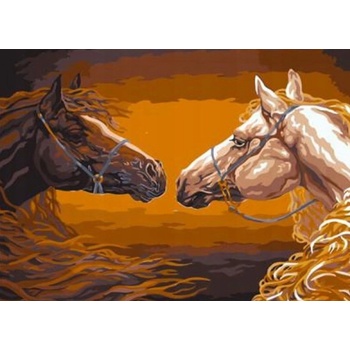 Norimpex - Puzzle Diamant painting: Horses with fiery manes 30x40cm - 1 - 39 piese