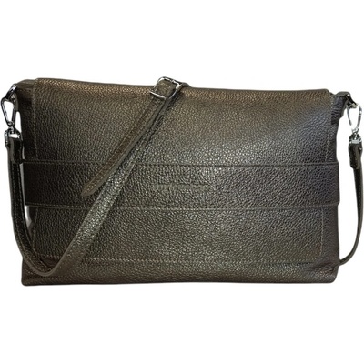 My Love bag kožená crossbody přes rameno tmavě stříbrná