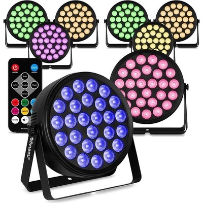 BeamZ sada 8 BCC240 LED PAR - PAR reflektor s 27x 4W LED - RGBW - Vrátane diaľkového ovládania