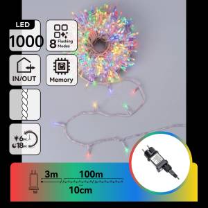 Aigostar - LED Външна коледна гирлянда 1000xLED/8 функции 103m IP44 многоцветна (AI3157)