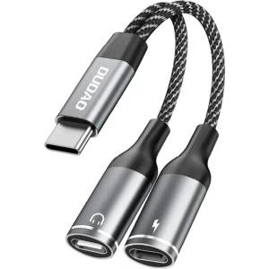 Dudao L13C+ 2в1 USB-C адаптер - сив (L13C+)