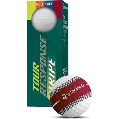 TaylorMade Tour Response Stripe červené 3 ks