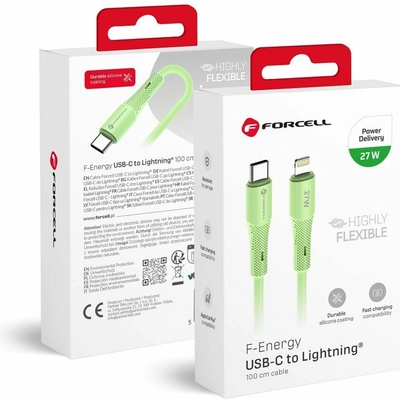 Forcell C346 typu C na blesk Pd 3A 27W silikonový 1m zelený