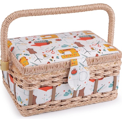 Kazeta / košík na šití čalouněný Varianta: 11 bílá šicí stroj, Balení: 1 ks