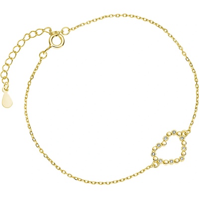 Olivie strieborný náramok SRDCE GOLD 5210