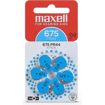 Maxell Батерия цинково въздушна maxell za675 6 бр. бутонни за слухов апарат в блистер (ml-bz-za675)