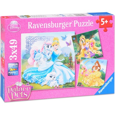 Ravensburger Пъзел Ravensburger от 3 x 49 части - Принцеси и приятелства (09346)